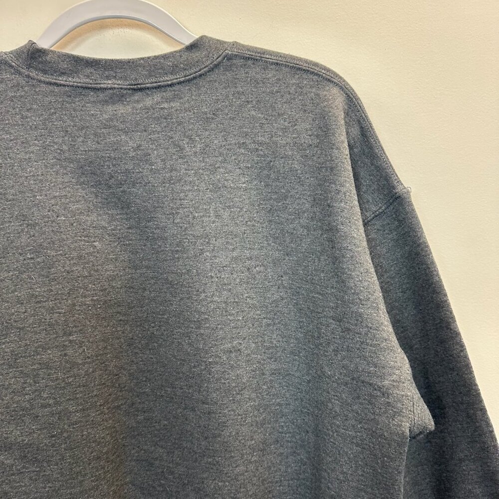 Anxiety State Crewneck Pullover Sweatshirt Grey White Large - Picture 10 of 15